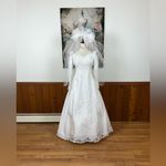 Beautiful Vintage 90s Wedding Gown & Veil! White Size 14 Photo 2