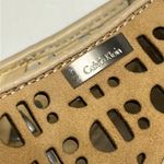 Calvin Klein 3.5” Beige Tan Peep Toe Zip Up Breathable Heels- 6M Photo 9