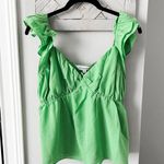 These Three Boutique Green Ruffle Sleeve Blouse Photo 0