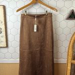 Max Studio A-Line Faux Suede Midi Skirt in Vicuna - Size - XS - NWT Photo 0