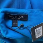 Halston Heritage Draped Ruffle Sleeve Gemstone Blue Cocktail Mini Dress Sz 6 NWT Photo 4