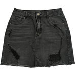 Wild Fable  Denim Skirt Womens 8 Black Mini Straight Ripped Distressed Frayed Hem Photo 0