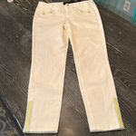 Cynthia Rowley Skinny Pants - White - Embroidered floral size 12 NWT Photo 1