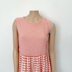Aura [] Coral Pink Gingham Check Ruffle Hem Relaxed Fit Mini Dress NWT Sz Medium Photo 3