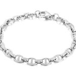 Link Chain Bracelet for Men Women Unisex Style Silver Photo 0
