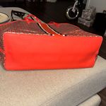 Tory Burch  Red and Black Patterned Tote Photo 5