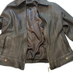 CAbi Black Leather Jacket With Contrast Top Stitching (runs very small) Photo 11