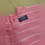 Charter Club  Pink Silk Fringed Striped Large Scarf Wrap Photo 3