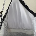 Lands' End Lands’ End Black and White Leaf Print Women's Swim Dress Scoop V-Neck Adjustable Photo 9