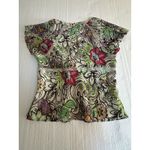 Bandolino Y2K Vintage Babydoll Top Fairy Whimsy Lace‎ Floral Flutter Sleeve 10P Womens Photo 7