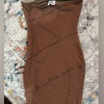 Princess Polly  Oscar Mini Dress Brown Size 4 Ribbed Strapless Dress Photo 0