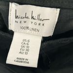 Nicole Miller : Black, Linen Tie-Waist Shorts- 6 Photo 1