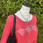 Lucky Brand ✨y2k Pink Crochet Sweater  Photo 4