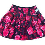 Gap  Floral Print Pleated Skirt Party Cocktail Black Pink Size‎ 4 Photo 0