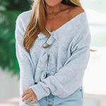 These Three Boutique  blue bow sweater Photo 1