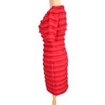 Badgley Mischka Grace Red Fringe V-Neck Cocktail Dress Size 0 Short Sleeve Photo 4