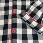 Hanna Andersson Flannel Buffalo Plaid long sleeve button down Pajama Top Black Size M Photo 11