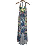 Venus Fairy Rhinestone Halter Maxi Dress High‎ Low Colorful Bohemian Sleeveless Flowy Photo 8