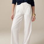 J.Crew Womens White Pleated Button Front in Chino 8 $98 Nautical Sailor Photo 0