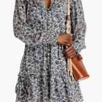 Veronica Beard Savile Printed Silk Crepe Floral Ruffle Mini Dress Women’s Sz 8 Photo 0