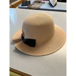 Hat pale pink paper braid black bow accent Pink Photo 3