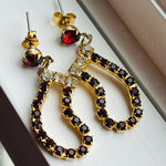 Anthropologie Vintage Ruby Holiday Earrings Photo 0