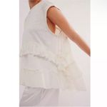 Free People NEW  Claire Tee Tunic Top Eyelet Embroidered Ruffle Slouchy Sz L NWOT Photo 2