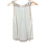 Anthropologie NWT  “Tiny” Ivory Crochet Knit Embellished Sleeveless Tiered Top Photo 5