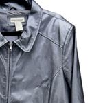 Jessica London Jessica‎ London Blazer Leather Jacket Silver 20 Photo 4