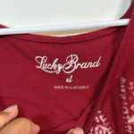 Lucky Brand  Cherry Red White Short Sleeve Shirt Size XL EUC #5883 Photo 4