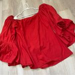 Indah Tunic Blouse flare ruffle sleeve womens Red (small medium) minimalist chic Photo 3