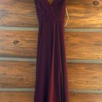 Lulus Madalyn Burgundy Lace Maxi Dress Size XS Photo 2