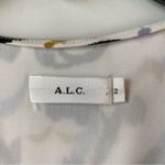A.L.C. Printed Button Front Silk Blouse 2 Ivory Lilac Multi Photo 2