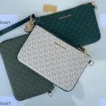 Michael Kors Racing Green Multi Crossbody Triple Pouch Jet Set Item Medium Bag Photo 2