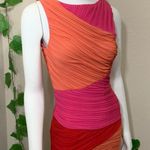 BCBG Maxazria Debra Color Block Pink Orange Dress Photo 7