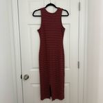 Marine layer  Medium Lexi Rib Daytime Midi Dress in Ruby Wine Multi Stripe Photo 2