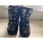 UGG  Australia Black Sequin Boots Short Classic Shearling Winter Snow Ski Cold Photo 2