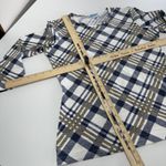 J. McLaughlin Shirt Womens Small Navy White Plaid Catalina Top Long Sleeve Photo 5