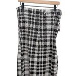 NWT Anthropologie Eva Franco Sequined Plaid Bow Strapless Mini Dress US 10 Black Photo 8
