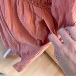 Free People  Monika‎ Peach Shirt Midi Drop Waist Dress Size Small Photo 9