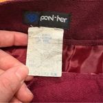 Vintage Panther Red Burgundy Polyester Blend Skirt Sz Small Pockets Button Photo 4