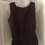 1990s Designers Originals chocolate Brown square scoop neck sleeveless tank top blouse office siren core Size M Photo 2