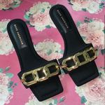 Good American sandals 5.5 NEW kitten heel oversized chain detail square toe Photo 1