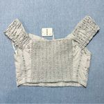 Free People NWT Turning Heads Eyelet Off The Shoulder Crop Top Size XS in Stone Photo 7