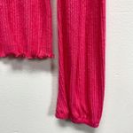 American Rag Cie women's Large long sleeve mock neck Raspberry Sorbet Ribbed Top Photo 3