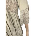 Kori America Half Sleeve Baby Doll Blouse With Crochet Flowers Green Size L Photo 1