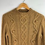 Caslon NWT Chunky Cable Knit Bobble Sweater Sz Small Tan Camel Wool Blend Photo 4