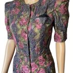 All that jazz Vintage 80s Whimsygoth Goth Witchy Floral Button Up Mini Dress Photo 1