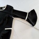 Calvin Klein Black 3/4 Bell Sleeve White Piping Trim Sheath Dress Size 6 Photo 6