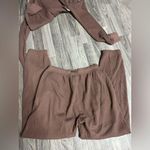 SKIMS  Waffle Knit Hoodie Jogger Set Burgundy M Photo 3